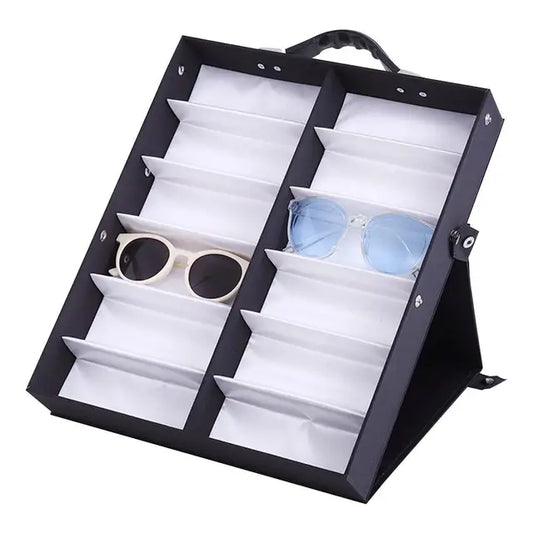 12 pairs of handheld sunglasses sunglasses storage box multi grid glasses display