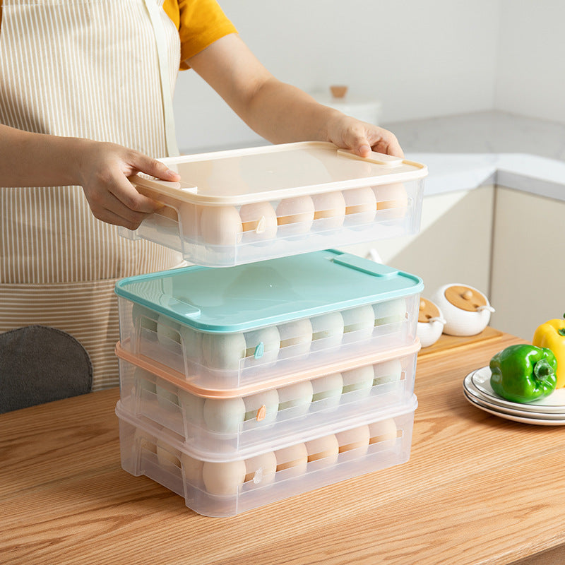 Can Be Stacked With Lid Egg Storage Box Kitchen Refrigerator Fresh-Keeping Box Household Plastic Egg Rack To Put Egg Box